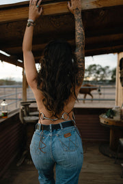 The Tannery Cowhide Fringe Halter