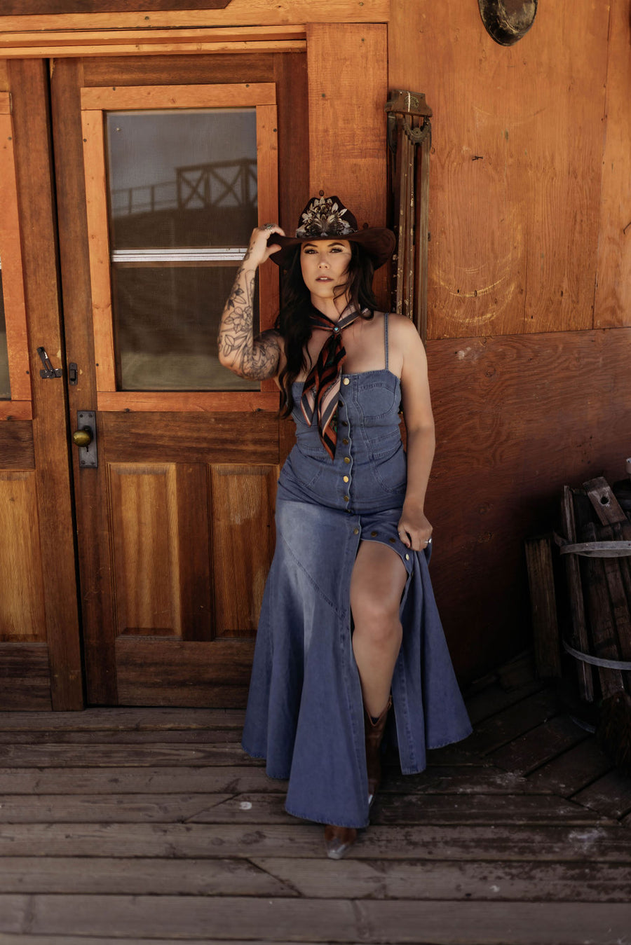 Maylin  Denim Maxi Dress