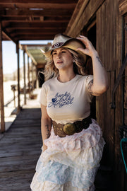 Honky-Tonk Angel Baby Tee - Cream