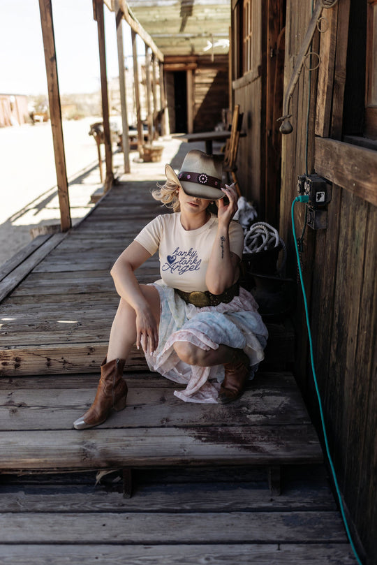 Honky-Tonk Angel Baby Tee - Cream