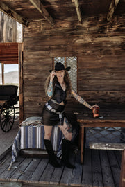Lil Black Faux Leather Vest