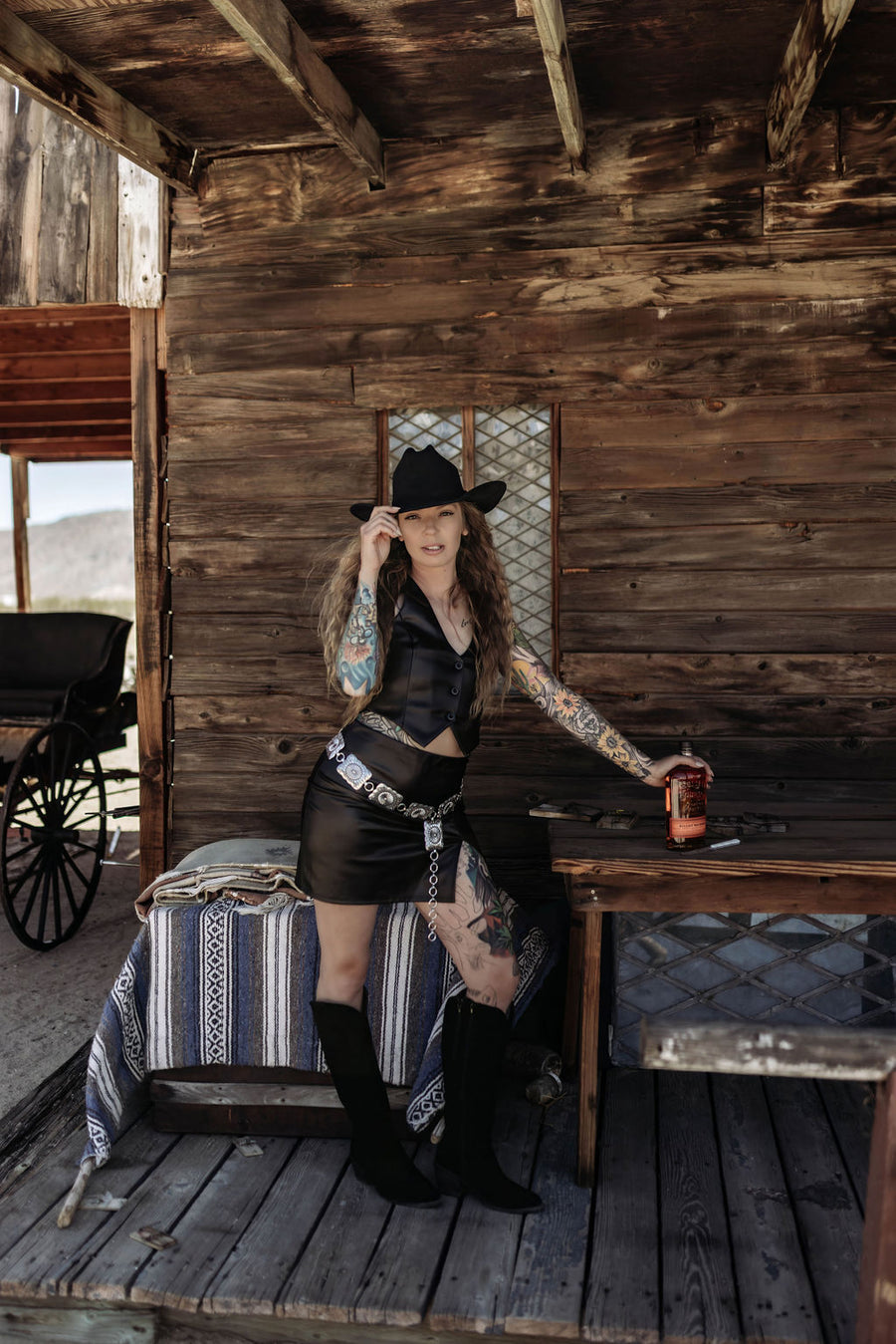 Lil Black Faux Leather Vest