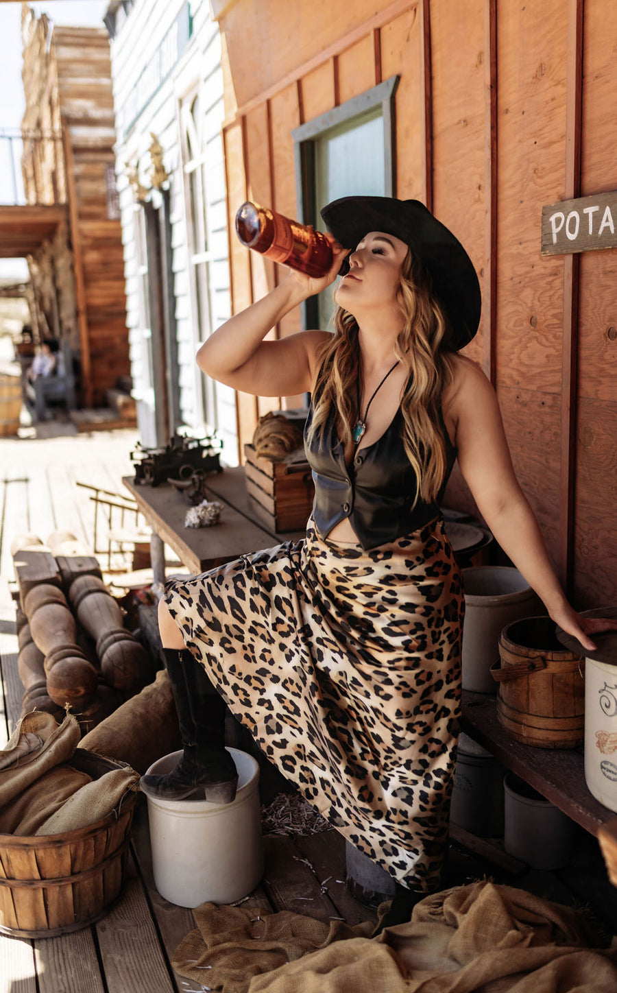Let's Get Wild Leopard Maxi Skirt