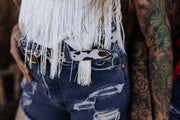 Saddleback Brown and White Cow Print  Belt