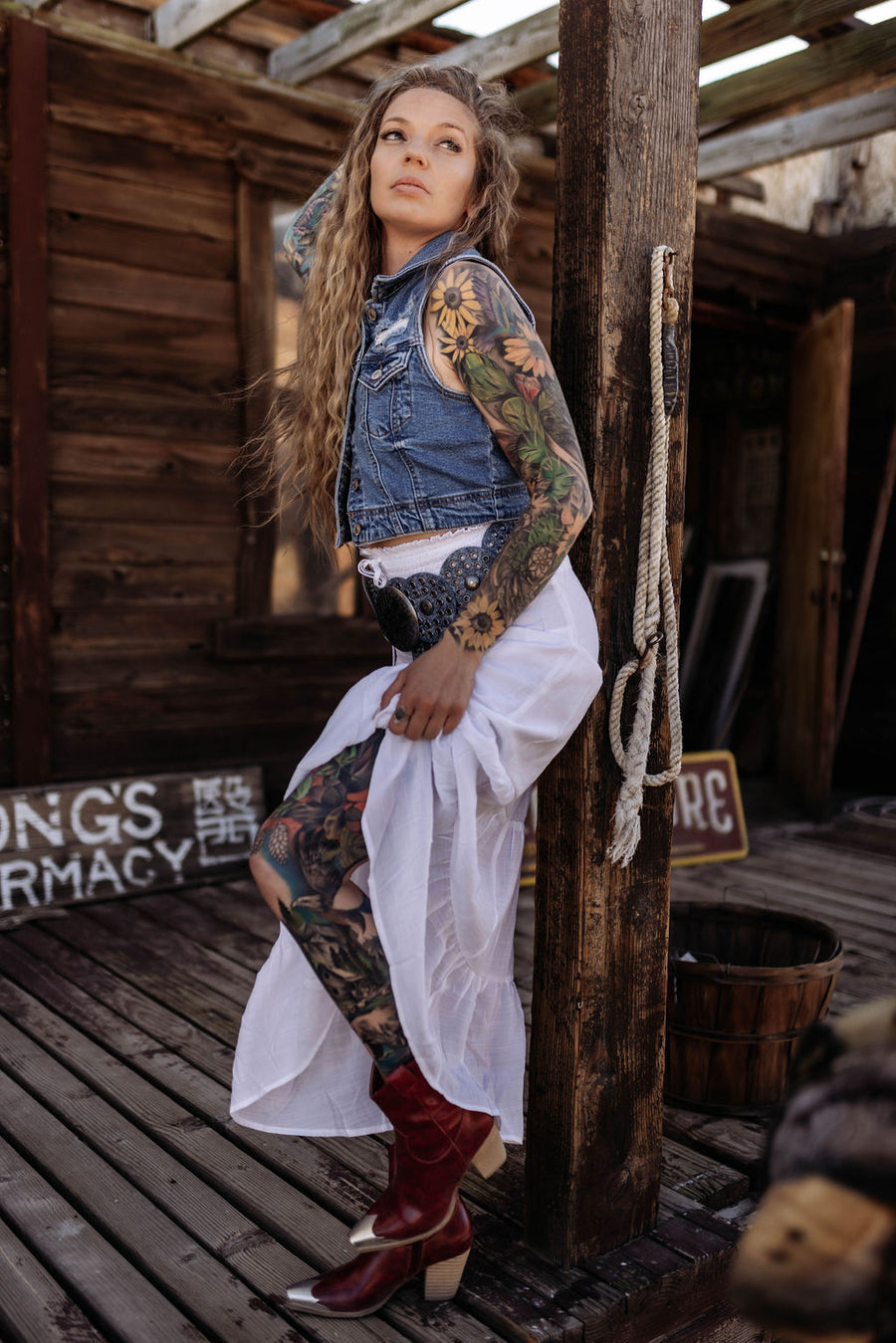 Backroad Halo  Maxi Skirt - White