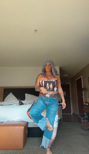 Vintage Quilted Panel Jeans