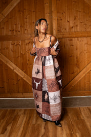 Sable Maxi  Puff  Dress + Jacket Set - Ranch Story