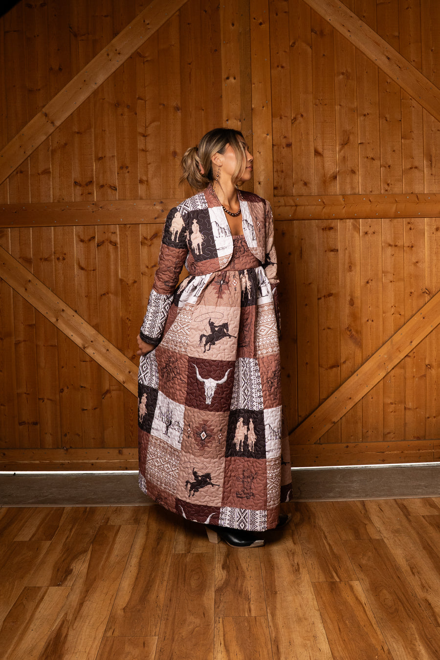 Sable Maxi  Puff  Dress + Jacket Set - Ranch Story