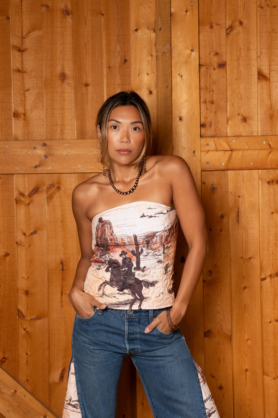 Quinn Tie Back Bustier - Desert Story