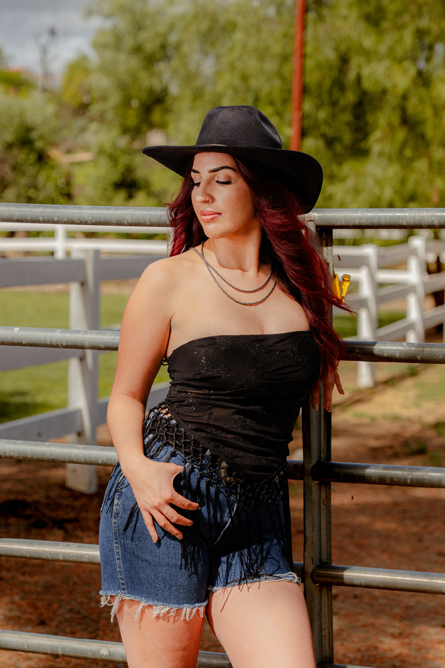 Midnight Maverick Fringe Scarf Top