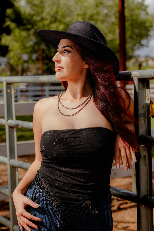 Midnight Maverick Fringe Scarf Top
