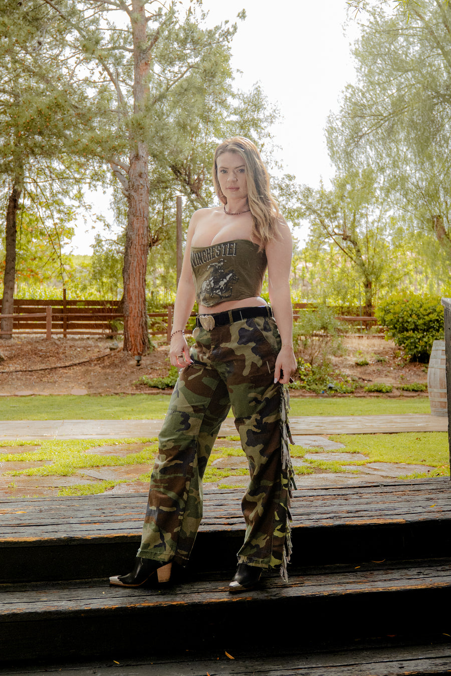 Garage Fringe Camo Trousers