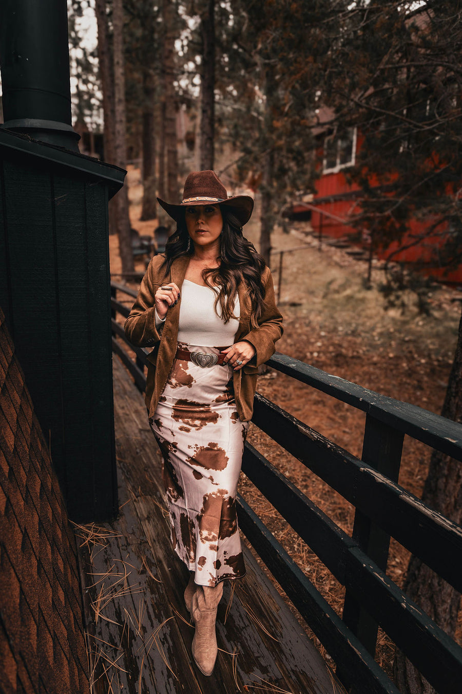 The Cami Cowhide Maxi Skirt