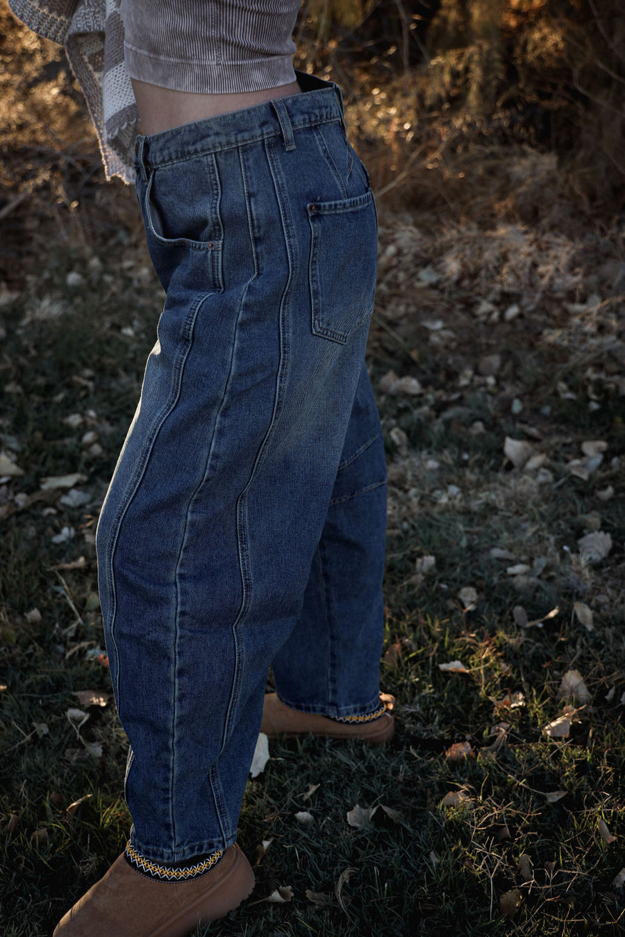 Lucky You Mid-Rise Barrel Jeans- FP DUPE