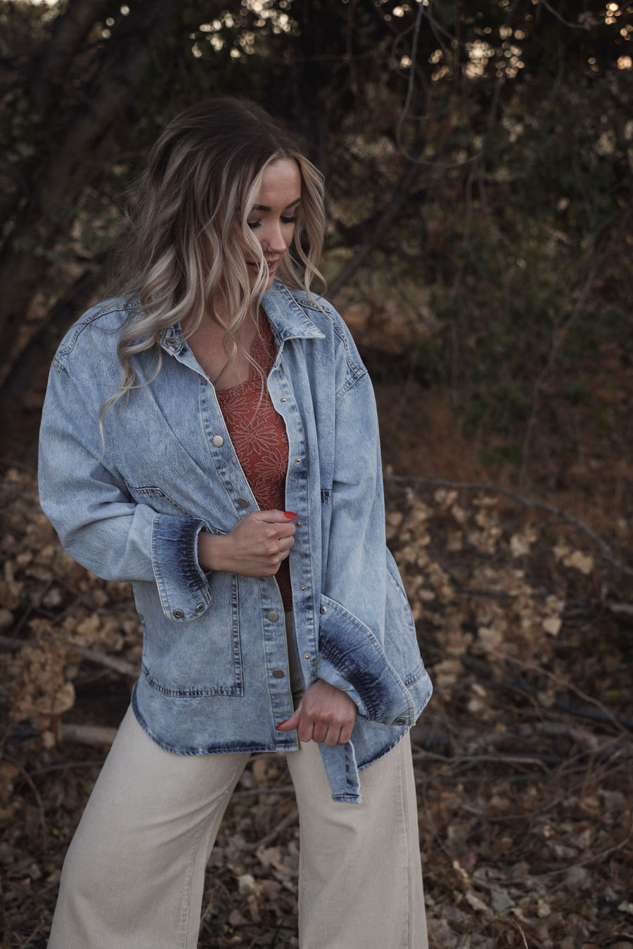 Dylan Denim Oversized Button Down Shirt