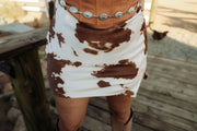 Wild Streak Cow print Satin Mini