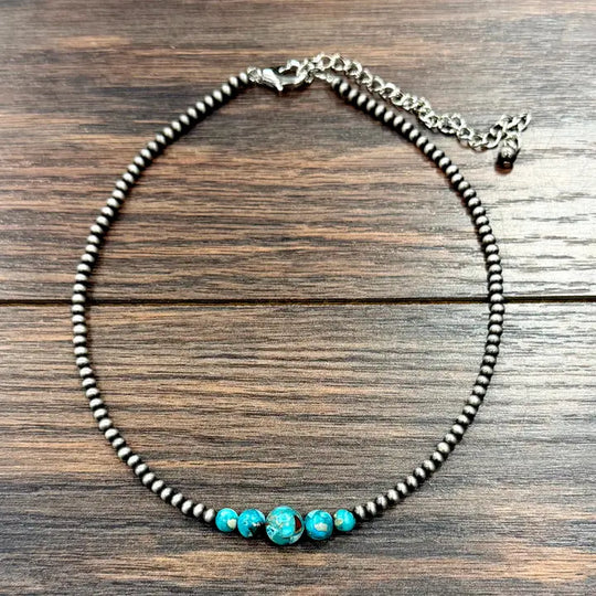 Turquoise Navajo Pearl  Necklace