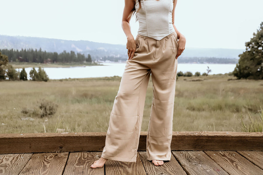 TARA TROUSERS- TAUPE