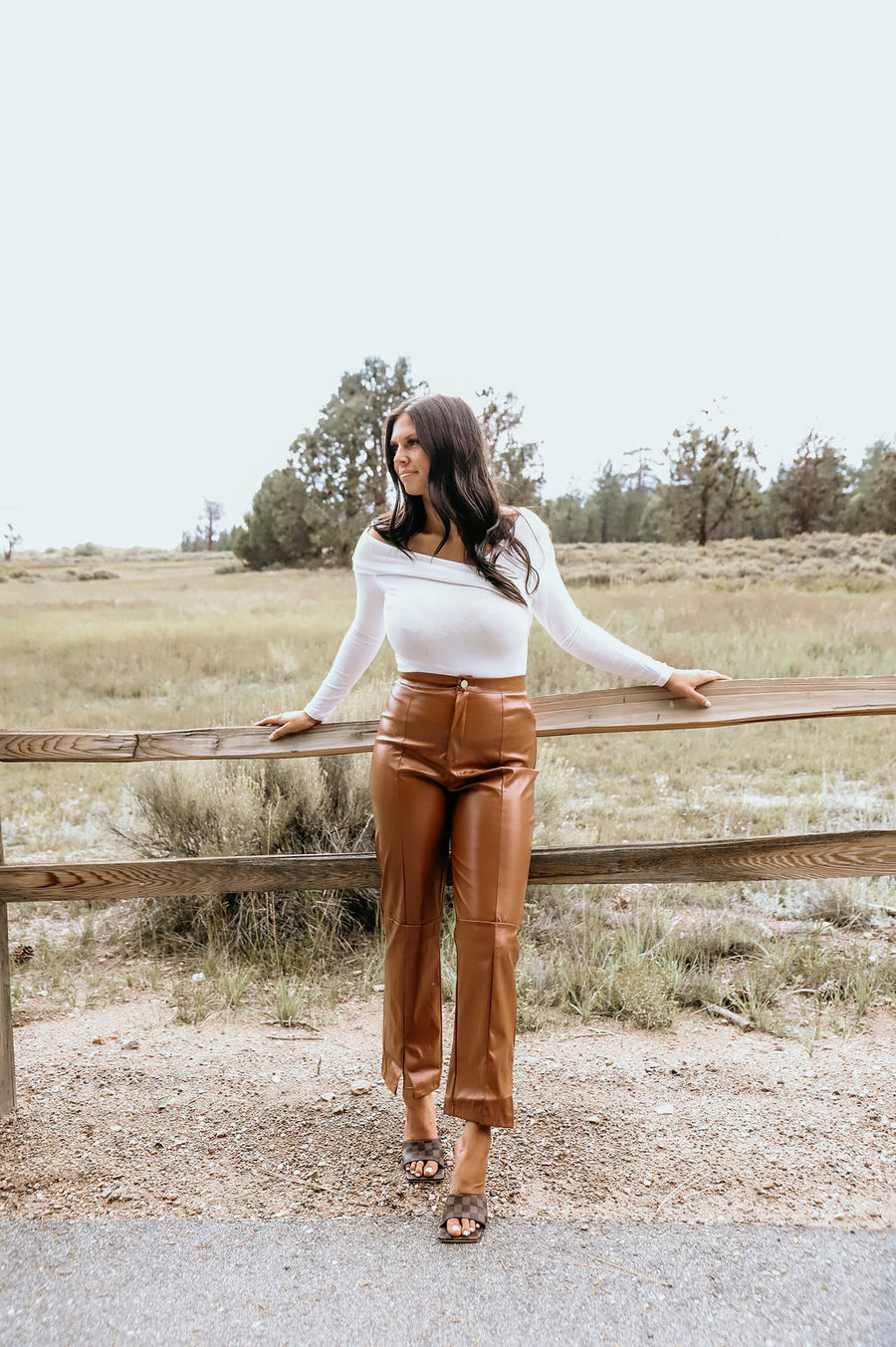 Vegan Leather Camel Leather Trousers Camel Leather Trousers Faux